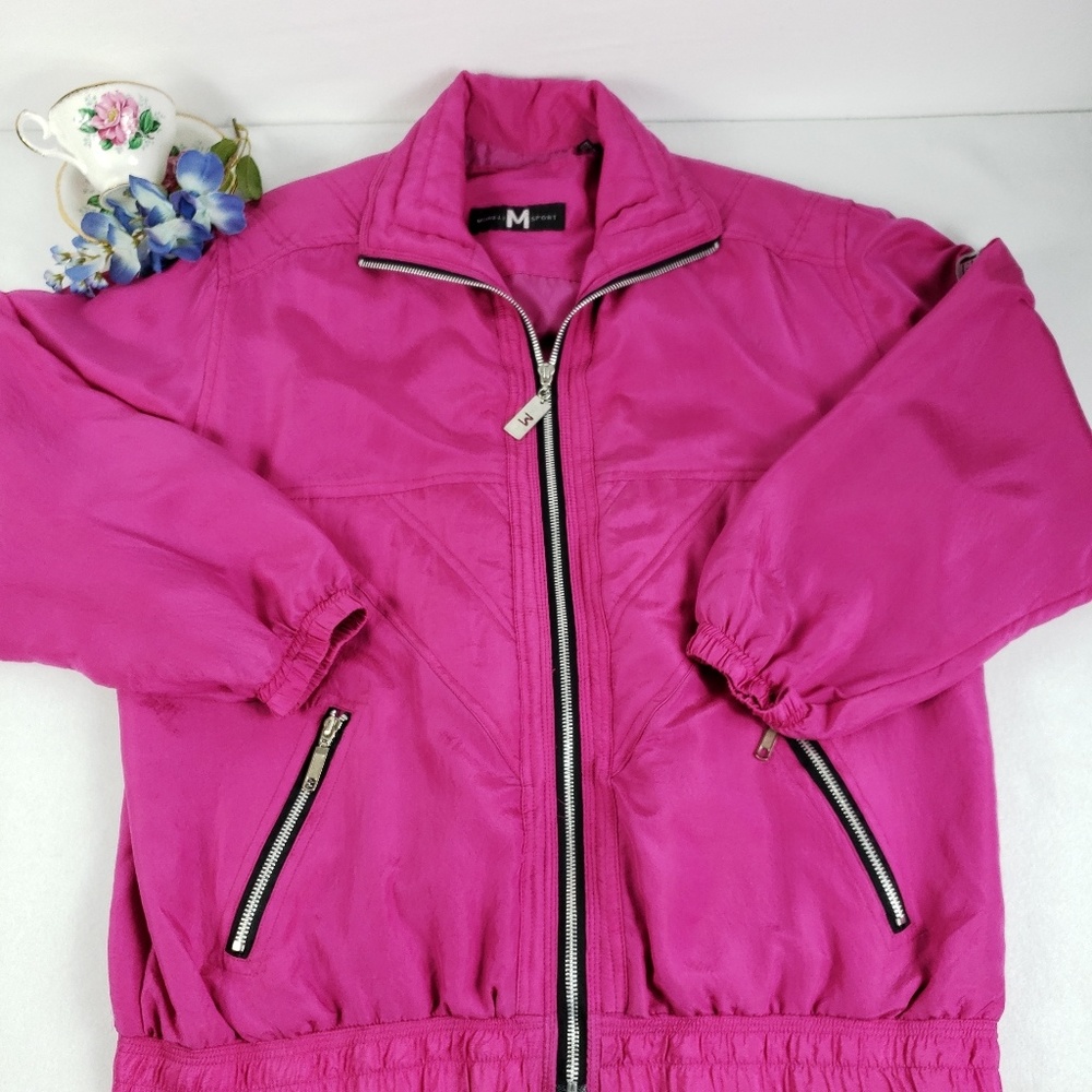 Mureli Women's sz Medium Sport Windbreaker Jacket Logo Full Zip Pink